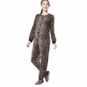 Nick & Nora Leopard Print Onsie Footed PJs